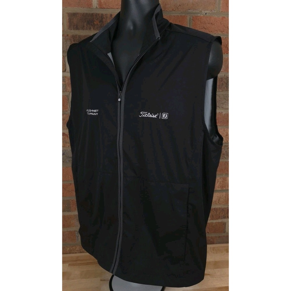 Footjoy Titleist Golf HydroKnit Vest Jacket Mens Size Large Black Style# 25274